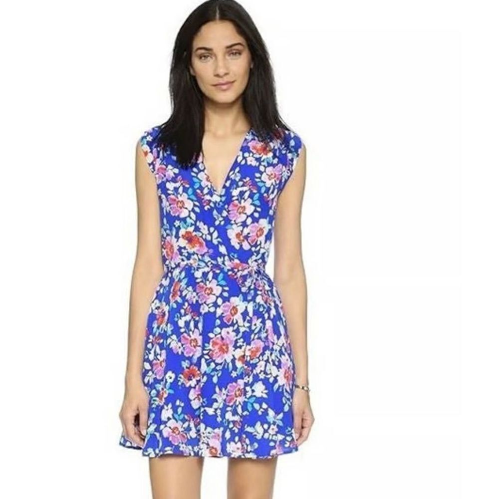 NWT Yumi Kim Soho Silk Mixer Dress blue floral pattern sz S